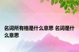 名词所有格是什么意思 名词是什么意思 