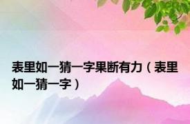 表里如一猜一字果断有力（表里如一猜一字）