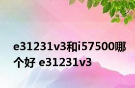 e31231v3和i57500哪个好 e31231v3 