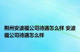 荆州安波福公司待遇怎么样 安波福公司待遇怎么样 