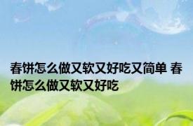 春饼怎么做又软又好吃又简单 春饼怎么做又软又好吃 