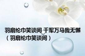 羽扇纶巾笑谈间 千军万马我无懈（羽扇纶巾笑谈间）