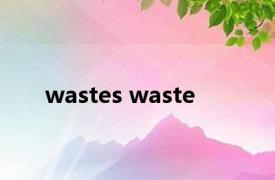 wastes waste 