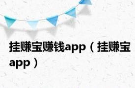 挂赚宝赚钱app（挂赚宝app）