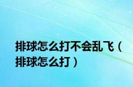 排球怎么打不会乱飞（排球怎么打）