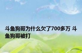 斗鱼狗哥为什么欠了700多万 斗鱼狗哥被打 