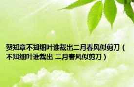 贺知章不知细叶谁裁出二月春风似剪刀（不知细叶谁裁出 二月春风似剪刀）