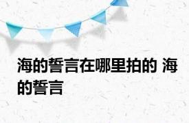 海的誓言在哪里拍的 海的誓言 