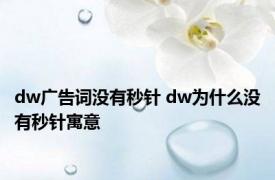 dw广告词没有秒针 dw为什么没有秒针寓意