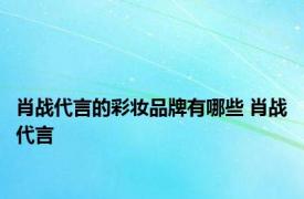 肖战代言的彩妆品牌有哪些 肖战代言 