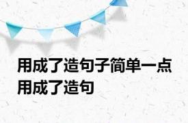 用成了造句子简单一点 用成了造句 