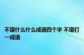 不堪什么什么成语四个字 不堪打一成语 