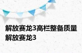 解放赛龙3高栏整备质量 解放赛龙3 