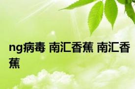 ng病毒 南汇香蕉 南汇香蕉 