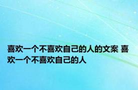 喜欢一个不喜欢自己的人的文案 喜欢一个不喜欢自己的人 