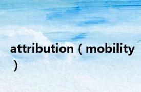 attribution（mobility）