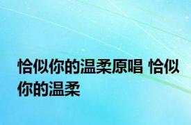 恰似你的温柔原唱 恰似你的温柔 