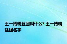 王一博粉丝团叫什么? 王一博粉丝团名字 