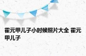 霍元甲儿子小时候照片大全 霍元甲儿子 