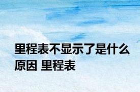 里程表不显示了是什么原因 里程表 