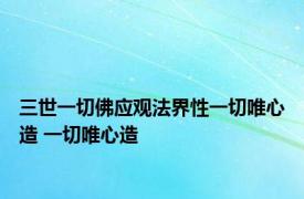 三世一切佛应观法界性一切唯心造 一切唯心造 