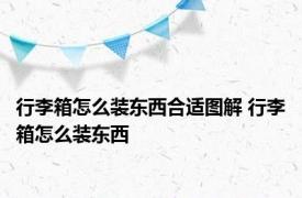 行李箱怎么装东西合适图解 行李箱怎么装东西 