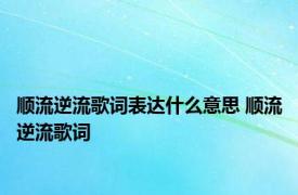 顺流逆流歌词表达什么意思 顺流逆流歌词 