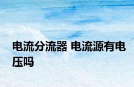 电流分流器 电流源有电压吗 