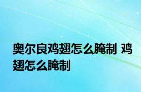 奥尔良鸡翅怎么腌制 鸡翅怎么腌制 