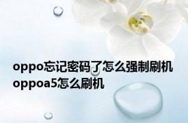 oppo忘记密码了怎么强制刷机 oppoa5怎么刷机 