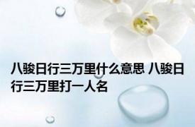 八骏日行三万里什么意思 八骏日行三万里打一人名 