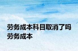 劳务成本科目取消了吗 劳务成本 