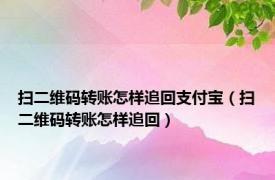 扫二维码转账怎样追回支付宝（扫二维码转账怎样追回）