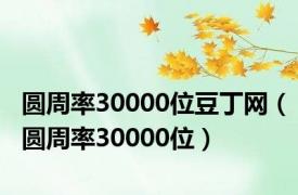 圆周率30000位豆丁网（圆周率30000位）