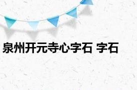 泉州开元寺心字石 字石 