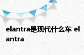 elantra是现代什么车 elantra 