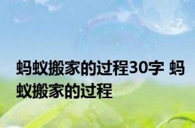 蚂蚁搬家的过程30字 蚂蚁搬家的过程 