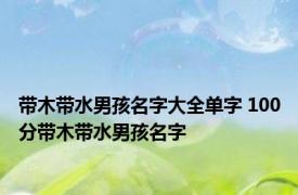 带木带水男孩名字大全单字 100分带木带水男孩名字 