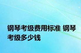 钢琴考级费用标准 钢琴考级多少钱 