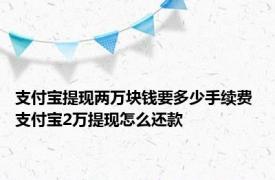 支付宝提现两万块钱要多少手续费 支付宝2万提现怎么还款 