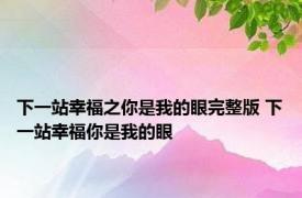 下一站幸福之你是我的眼完整版 下一站幸福你是我的眼 