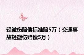 轻微伤赔偿标准赔5万（交通事故轻微伤赔偿5万）