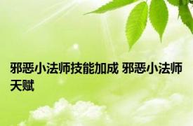 邪恶小法师技能加成 邪恶小法师天赋 