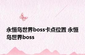 永恒岛世界boss卡点位置 永恒岛世界boss 