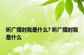 听广播时我是什么? 听广播时我是什么 