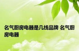 名气厨房电器是几线品牌 名气厨房电器 