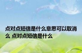 点对点短信是什么意思可以取消么 点对点短信是什么 