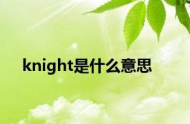 knight是什么意思