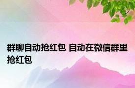 群聊自动抢红包 自动在微信群里抢红包 