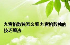 九宫格数独怎么填 九宫格数独的技巧填法 